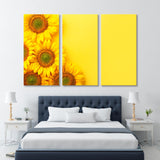 Sunflowers on a Yellow Background Canvas Print SKU 10337