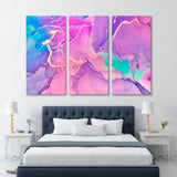 Abstract Multicolored Waves and Golden Curls Canvas Print SKU 10224