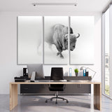 Wild Bison Buffalo Black and White Canvas Print SKU 10273