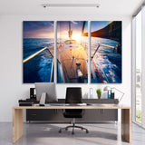 Sailboat Deck at Sunset Canvas Print SKU 10526