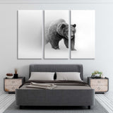 Grizzly Bear Black and White Canvas Print SKU 10283