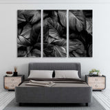 Tropical Leaves Black and White Canvas Print SKU 10176