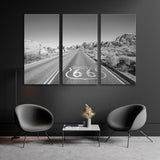 Joshua Three Highway in Black and White Canvas Print SKU 10430