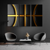 Black Basketball with Gold Line Canvas Print SKU 10924