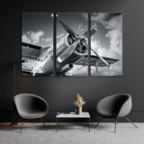 Historic Airplane Black White Canvas Print SKU 10519