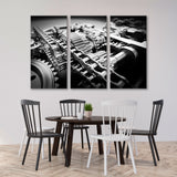 Engine Gear Mechanism BW Canvas Print SKU 10558