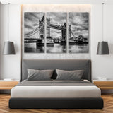 Tower Bridge in London Black and White Canvas Print SKU 10390