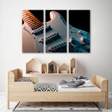 Electric Guitar White Canvas Print SKU 10549