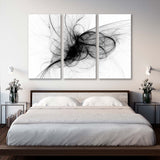 Black Smoky Lines on White Background Canvas Print SKU 10801