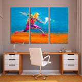 Colorful Abstract Tennis Player Canvas Print SKU 10884