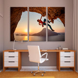 Rock Climber at Sunset Canvas Print SKU 10842