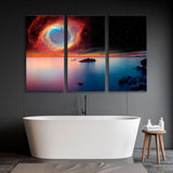 Night Sky and Sea with Stones Canvas Print SKU 10780