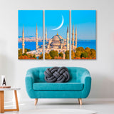 Mosque with Crescent Moon Istanbul Canvas Print SKU 10790