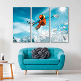 Snowboarder in Jump Canvas Print SKU 10840