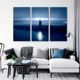 Beautiful Night Landscape with Lighthouse Canvas Print SKU 10771