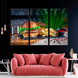 Burger with French Fries Canvas Print SKU 10699