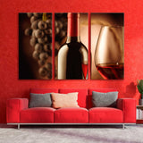 Bottle and Glass of Red Wine Canvas Print SKU 10570