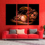 Antique Baseball on a Black Background Canvas Print SKU 10567