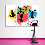 Cheerleaders on Colorful Splashes Background Canvas Print SKU 10853