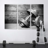 Vintage Dumbbells Black & White Canvas Print SKU 10597