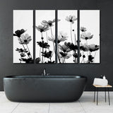 Black and White Flowers Canvas Print SKU 10132