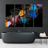 Colorful Art on Black Canvas Print SKU 10245