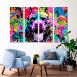 Bulldog with Colorful Elements Canvas Print SKU 10308