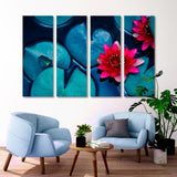 Red Lotus on the Water Surface Canvas Print SKU 10346