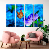 Butterfly on Blue Flowers Canvas Print SKU 10347