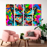 Abstract Colorful Butterflies Canvas Print SKU 10300