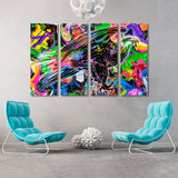 Eagle with Graffiti Elements Canvas Print SKU 10314