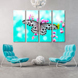 Butterfly on Pink Flower Canvas Print SKU 10369