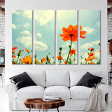 Colorful Flowers on Sky Background Canvas Print SKU 10733