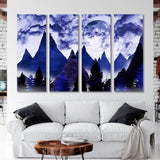 Abstract Mountains at Full Moon Canvas Print SKU 10324