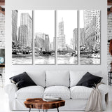 Chicago City Street Sketch Canvas Print SKU 10616