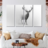 Red Deer Black and White Canvas Print SKU 10282