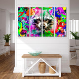 Raccoon with Graffiti Elements Canvas Print SKU 10315