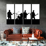 Rock Band on Stage Black and White Canvas Print SKU 10923