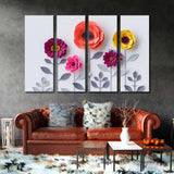 3d Paper Flowers Canvas Print SKU 10333