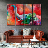 Elephant on Colorful Background Canvas Print SKU 10187