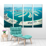 Jumeirah Palm Island on Sea Dubai Canvas Print SKU 10506