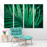 Palm Leaves with Raindrops Canvas Print SKU 10734