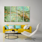 Golden Green Abstract Canvas Print SKU 10236