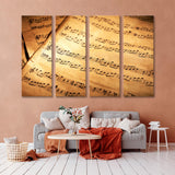 Antique Music Notes Canvas Print SKU 10890