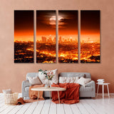 Full Moon over Night Los Angeles Canvas Print SKU 10382