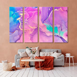 Abstract Multicolored Waves and Golden Curls Canvas Print SKU 10224