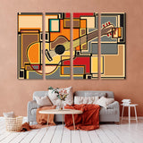 Colorful Mosaic Acoustic Guitar Canvas Print SKU 10577