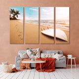 Surfing on Tropical Beach Canvas Print SKU 10522