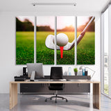 Golf Ball on Green Grass Canvas Print SKU 10888