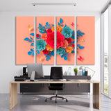 Colorful 3d Rose Bouquet Canvas Print SKU 10352